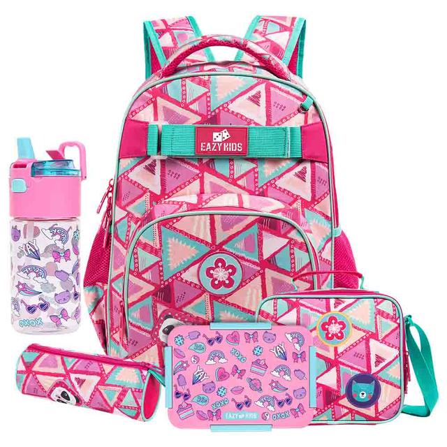 Eazy Kids - Back To School Combo - Set Of 5 - 16-Inch - Gen Z Pink