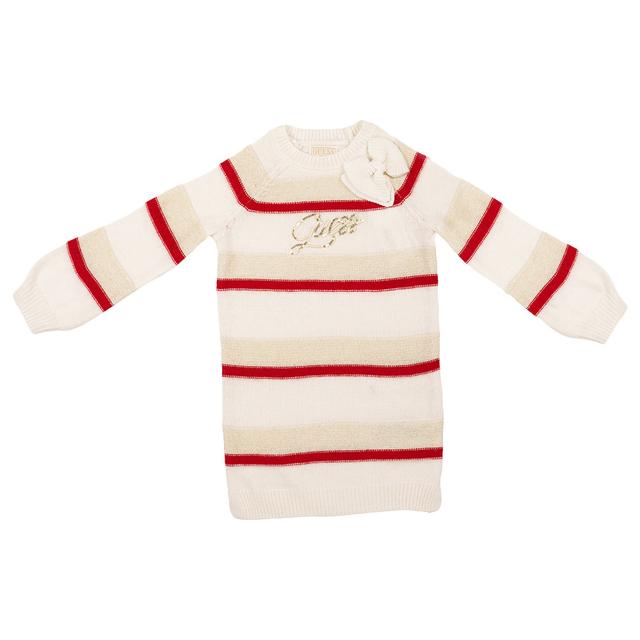 Guess - Long Sleeves Sweater Dress - White/Red