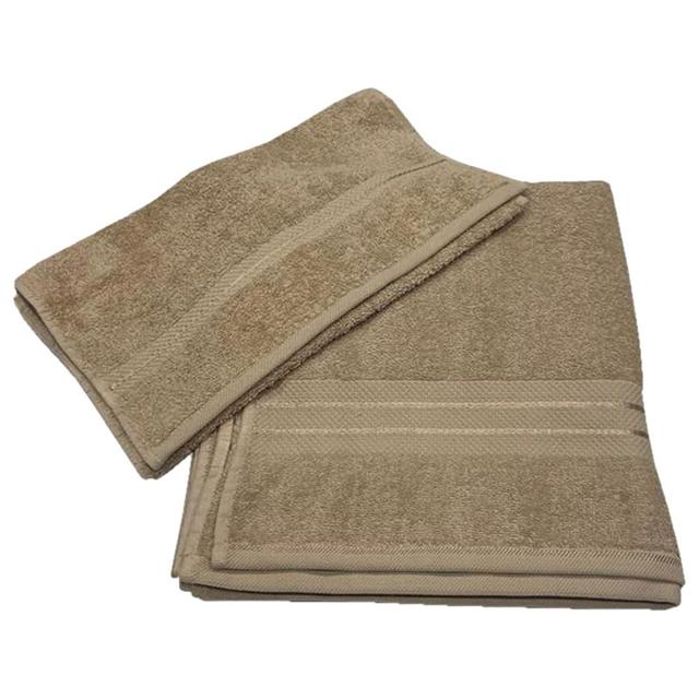 BYFT - Bath And Hand Cotton Towel - 2pcs - Beige