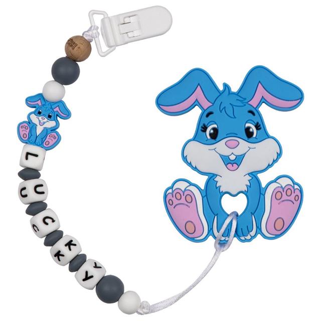 Babies Basic - Customized Pacifier Clip - Bunny - Navy Blue