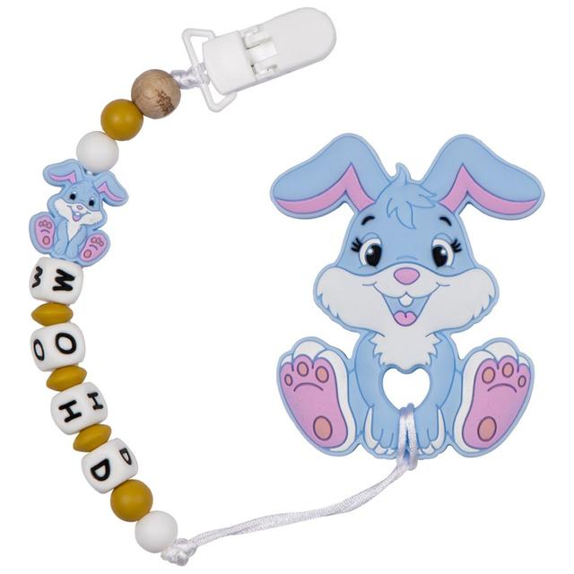 Babies Basic - Customized Pacifier Clip - Bunny - Sky Blue