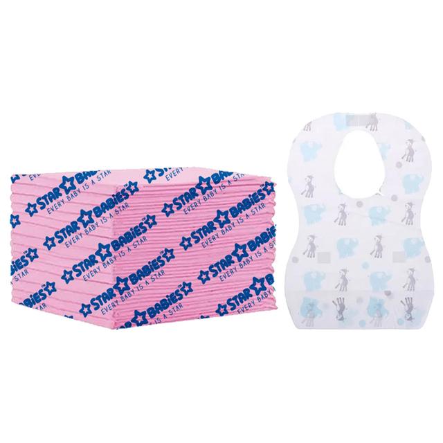 Star Babies - Disposable Bibs 20pcs With Changing Mat 15pcs - Elephant