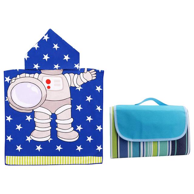 Star Babies - Waterproof Beach Mat With Hooded Towel Poncho - Astro