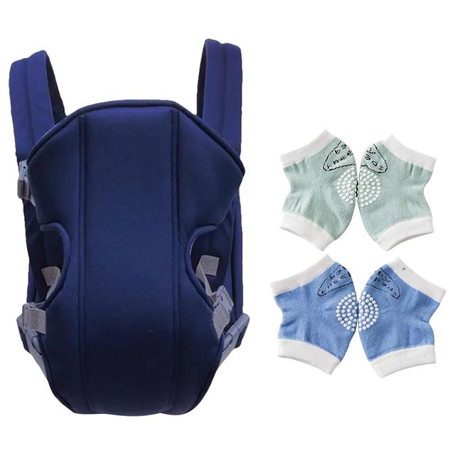 Star Babies - Baby Carrier - Blue With Kids Knee Pad 2pcs - Blue/Green