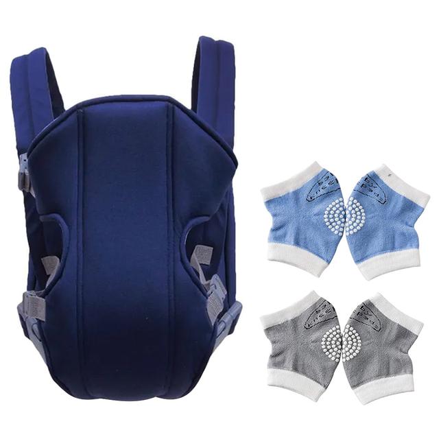 Star Babies - Baby Carrier - Blue With Kids Knee Pad 2pcs - Blue/Grey