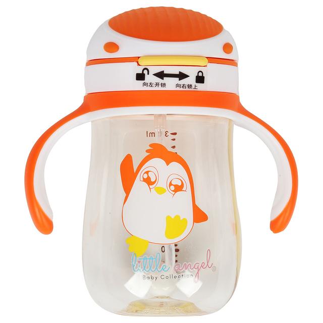 Little Angel - Kids Sipper Water Cup Bottle With Handles - Orange