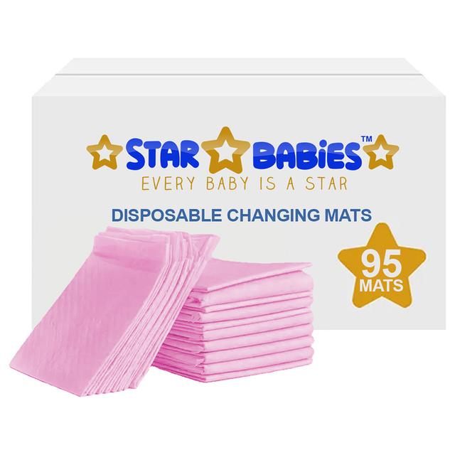 Star Babies - Disposable Changing Mat - L - 45 X 60 cm - 95pcs - Pink