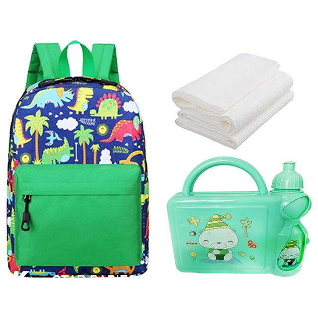 Star Babies - Lunch Box Set, Face Towel & School Bag - 11.02-Inch - Cream