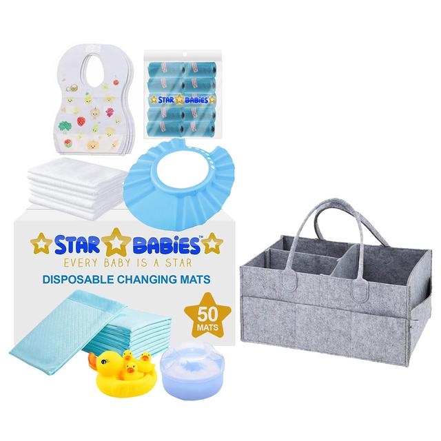 Star Babies - Baby Essentials 7pcs w/ Caddy Diaper Bag - Blue