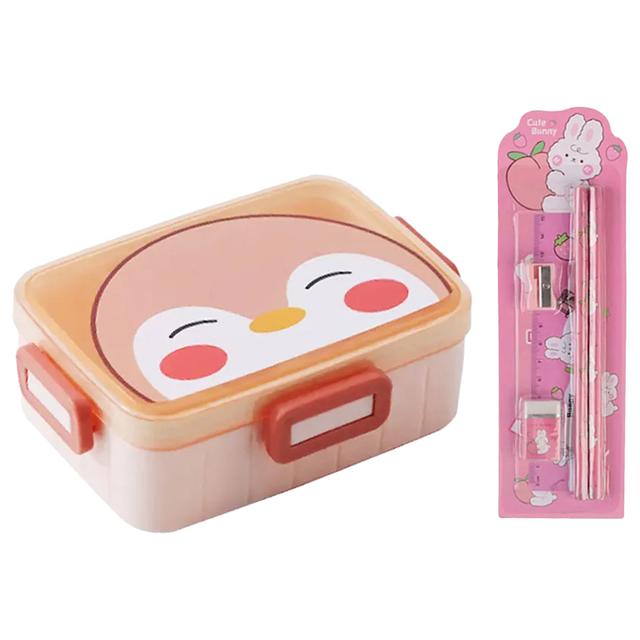 Star Babies - Kids Lunch Box - Pink w/ Stationery Set - Pink