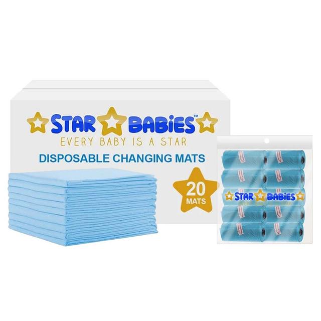 Star Babies - Changing Mat - 45 x 60 cm - 20pcs w/ Scented Bag - 150pcs - Blue