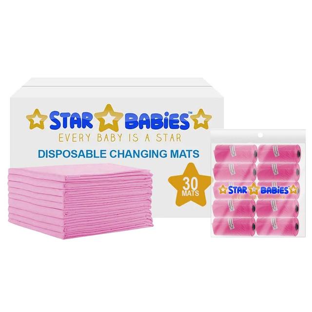 Star Babies - Changing Mat - 45 x 60 cm - 30pcs w/ Scented Bag - 150pcs - Pink