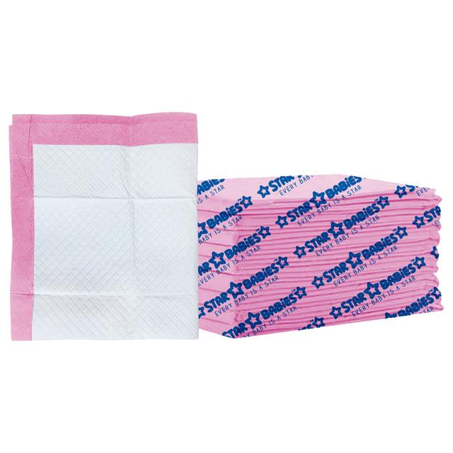 Star Babies - Disposable Changing Mat - L - 45 X 60 cm - 15pcs - Pink