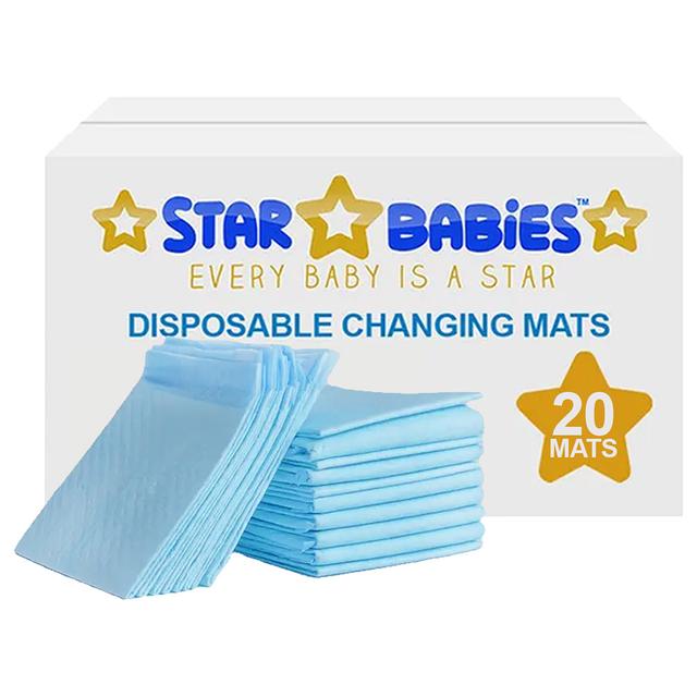 Star Babies - Disposable Changing Mat - L - 45 X 60 cm - 20pcs - Blue