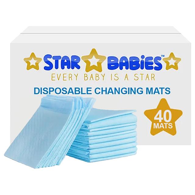 Star Babies - Disposable Changing Mat - L - 45 X 60 cm - 40pcs - Blue