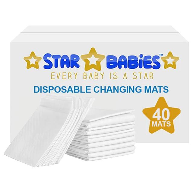 Star Babies - Disposable Changing Mat - L - 45 X 60 cm - 40pcs - White