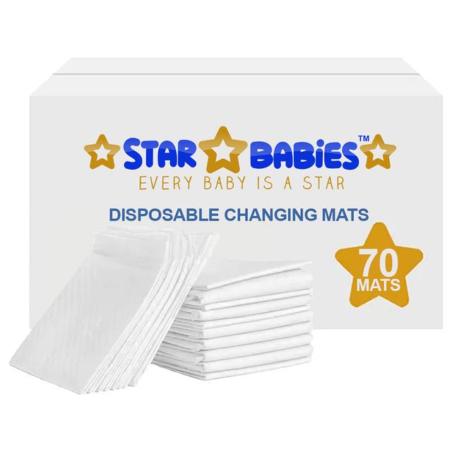 Star Babies - Disposable Changing Mat - L - 45 X 60 cm - 70pcs - White