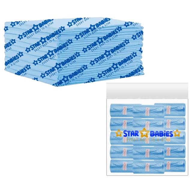 Star Babies - Disposable Changing Mat w/ Scented Bag - 15pcs - Blue