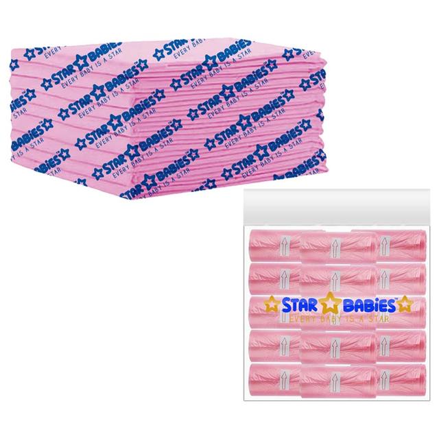 Star Babies - Disposable Changing Mat w/ Scented Bag - 15pcs - Pink