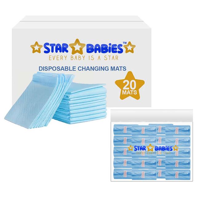 Star Babies - Disposable Changing Mat w/ Scented Bag - 20pcs - Blue