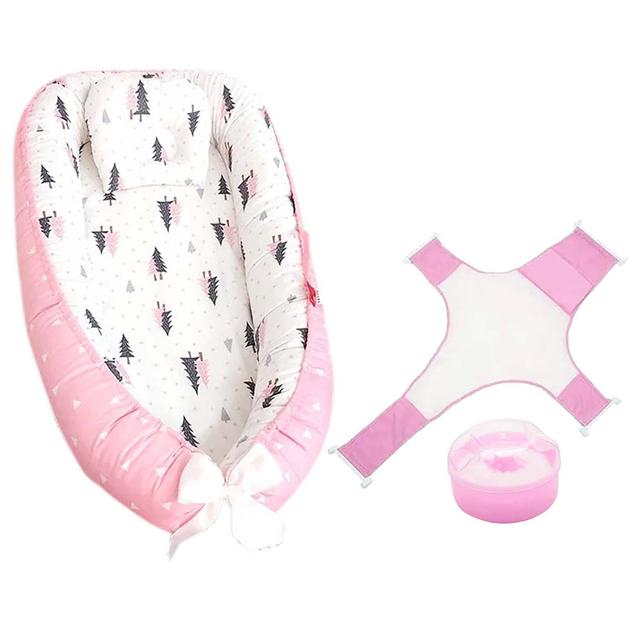 Star Babies - Baby Sleeping Bed Pod w/ Bath Support & Powder Puff - Pink