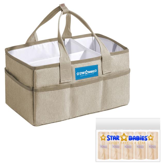 Star Babies - Caddy Diaper Bag Organizer W/ Scented Bag 5pcs - Khaki