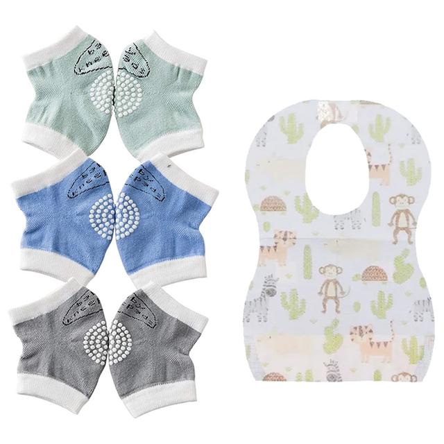 Star Babies - Boys Disposable Bibs 10pcs W/ Baby Kneepad 3pcs