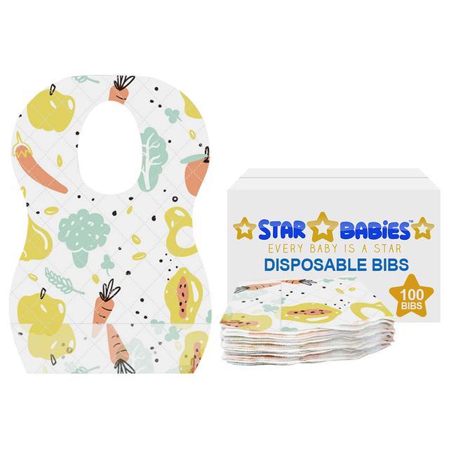 Star Babies - Disposable Bibs - 100pcs - Fruits Print