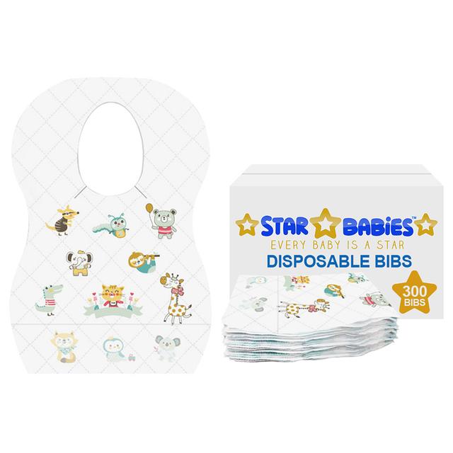 Star Babies - Disposable Bibs - 300pcs - Animal Print