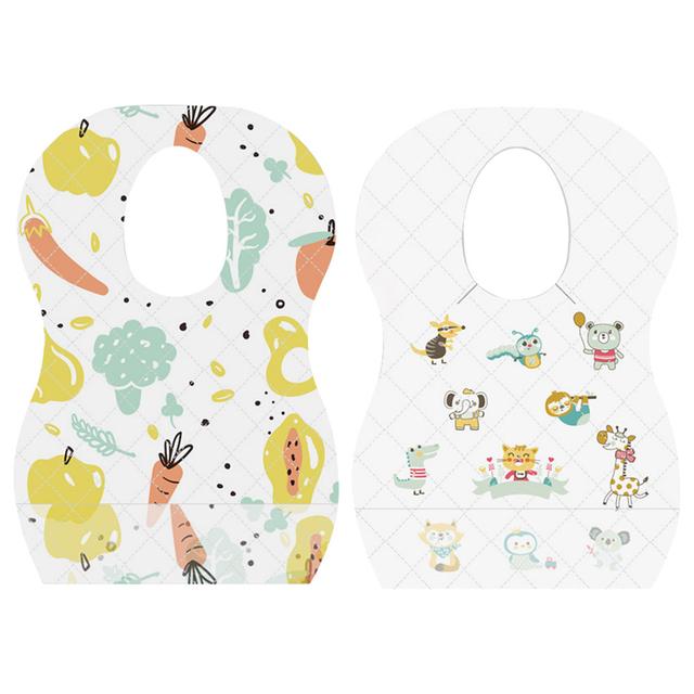 Star Babies - Disposable Bibs - 30pcs - Animal Print/Fruits Print