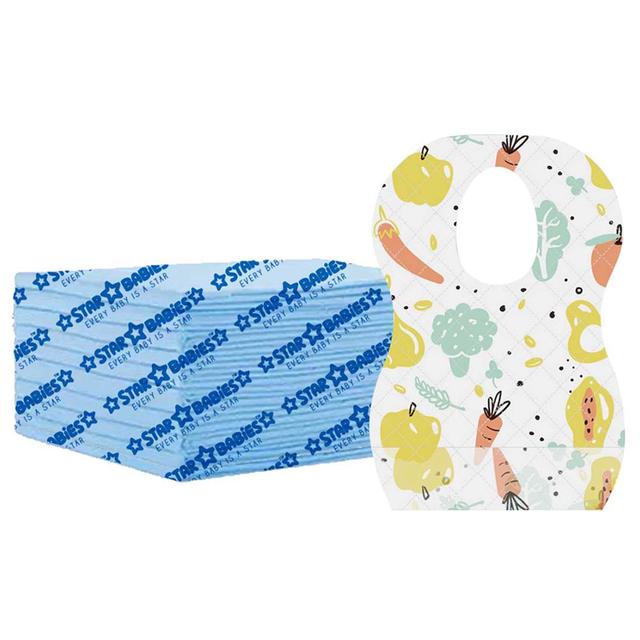 Star Babies - Disposable Bibs Fruits Print 10pcs w/ Changing Mat 10pcs - Blue