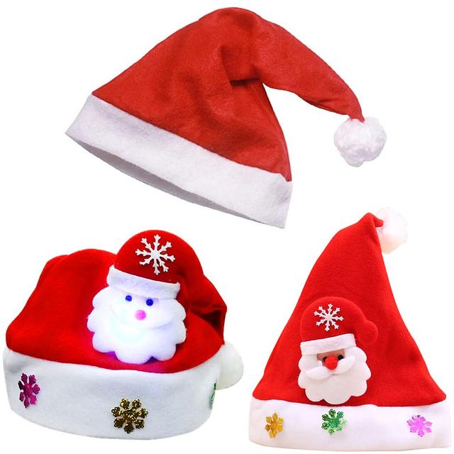 Star Babies - Christmas Hat w/ Light & Christmas Hat Without Light - 2pcs