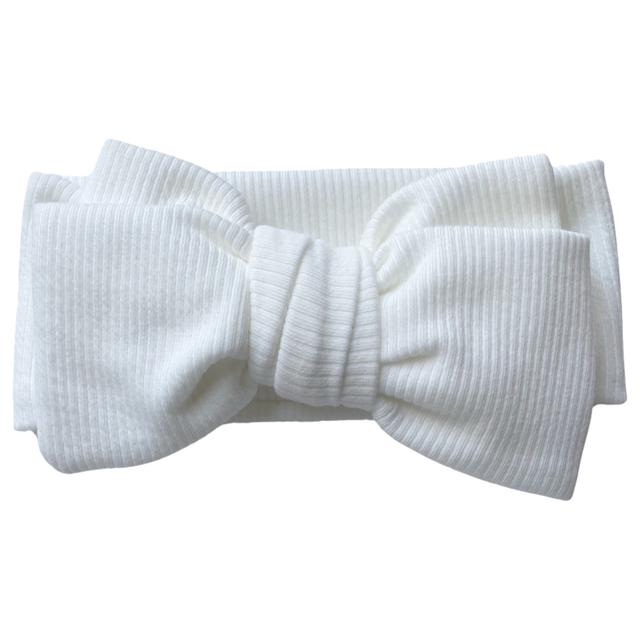 Baby Boss - Cotton Headband Bow - White