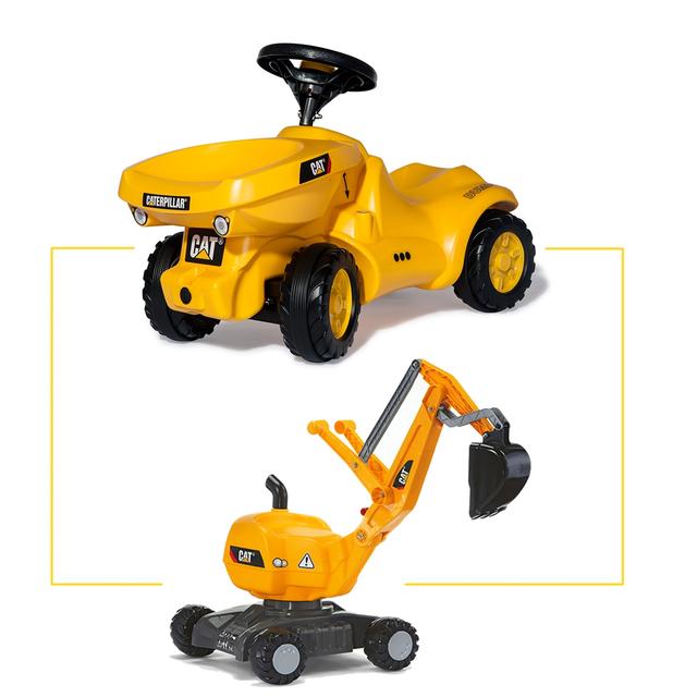 Rolly Toys - Digger CAT 360° Excavator with Minitrac Dumper CAT Ride On