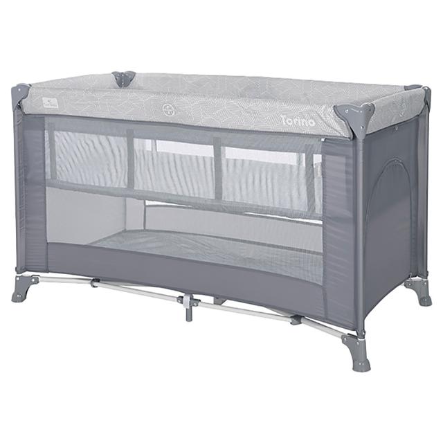 Lorelli - Torino 2 Layers Baby Cot - Grey Striped Elements