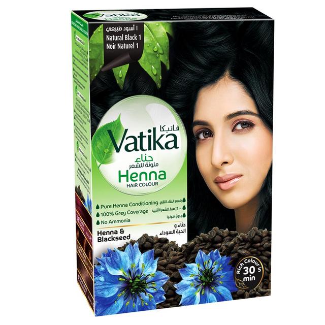 Vatika Naturals - Henna Hair Colour Natural Black - 10g - Pack of 6