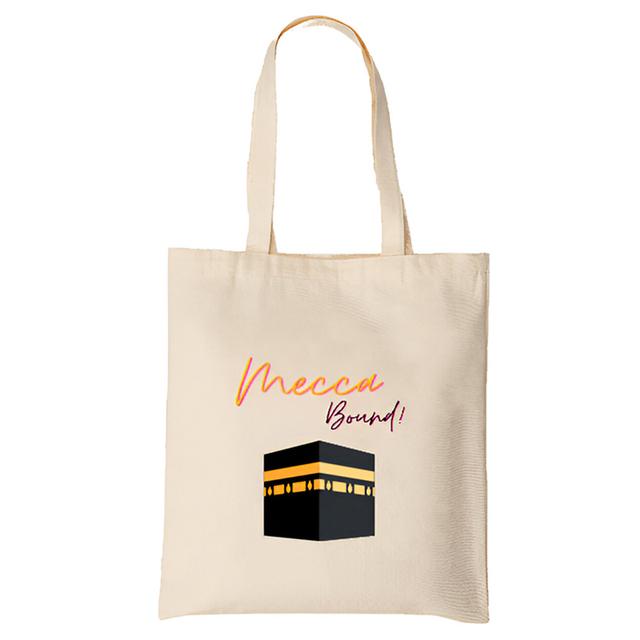 Hilalful - Mecca Bound Printed Tote Bag - English/Arabic