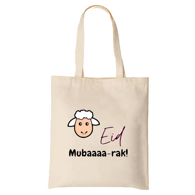 Hilalful - Eid Mubaaaa-rak Printed Tote Bag – English/Hindi