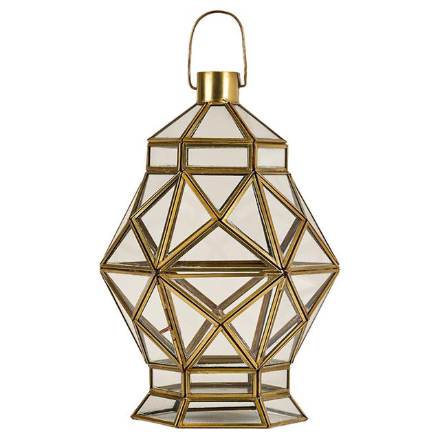 Hilalful - Contemporary Diamond Lantern - Clear Glass