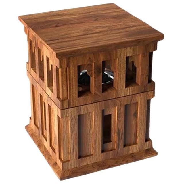 Hilalful - Wind Tower Wooden Incense Burner - Brown