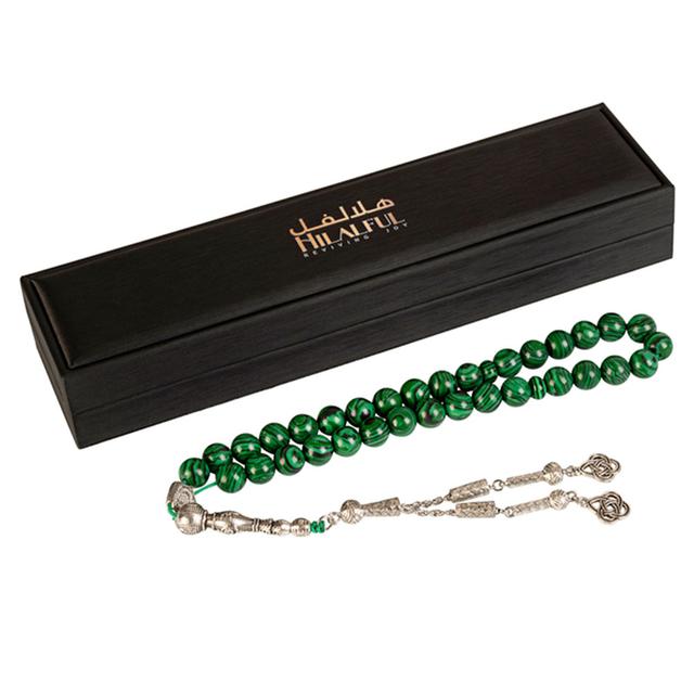 Hilalful - Islamic Prayer Beads - Malachite