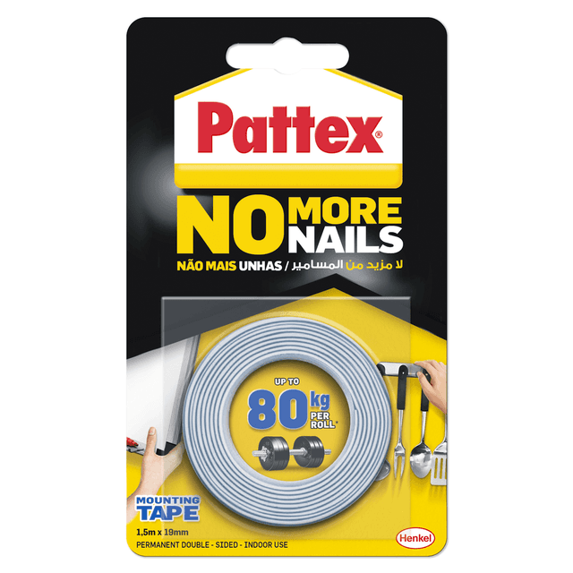 Pattex - No More Nails Mounting Tape - White - 1.5 m