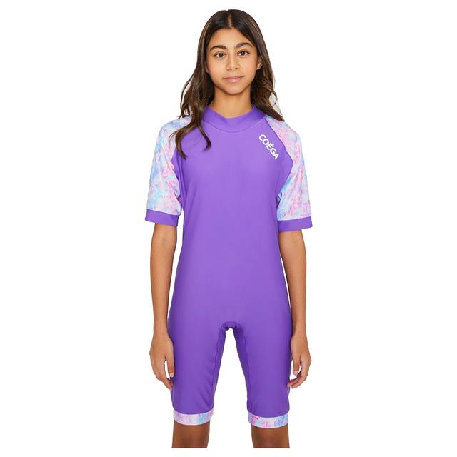 Coega Sunwear - Girls Youth Swimsuit - Purple Abstract Drops