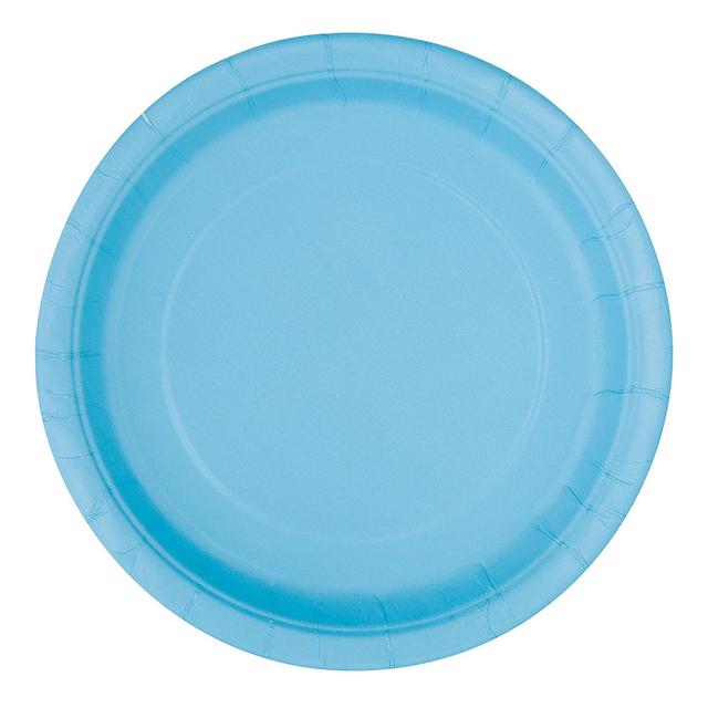 Unique - Round Party Plate - Powder Blue - 18 cm - Pack of 8