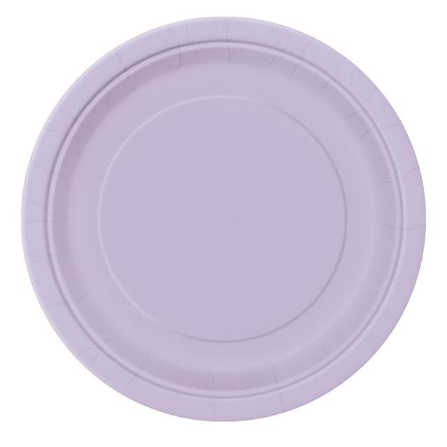 Unique - Round Party Plate - Lavender - 23 cm - Pack of 8