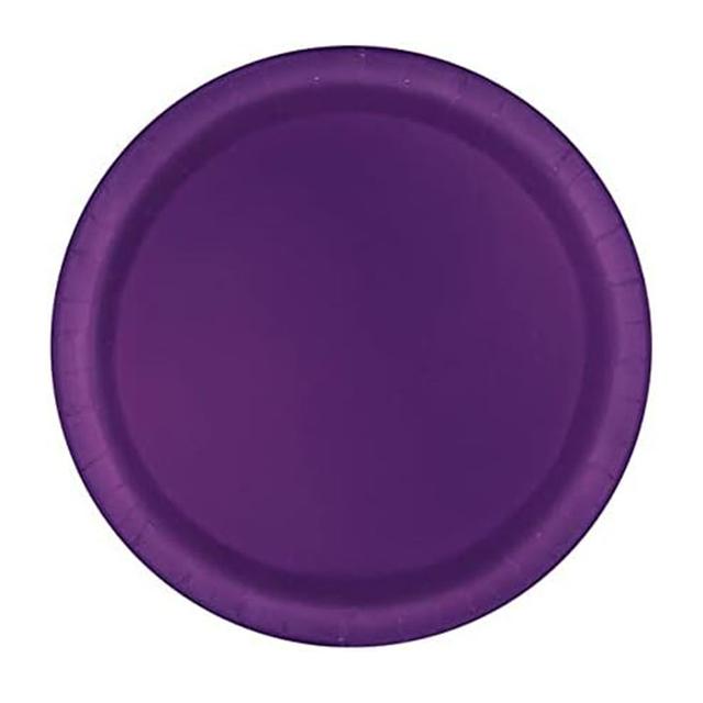 Unique - Round Party Plate - Deep Purple - 23 cm - Pack of 8