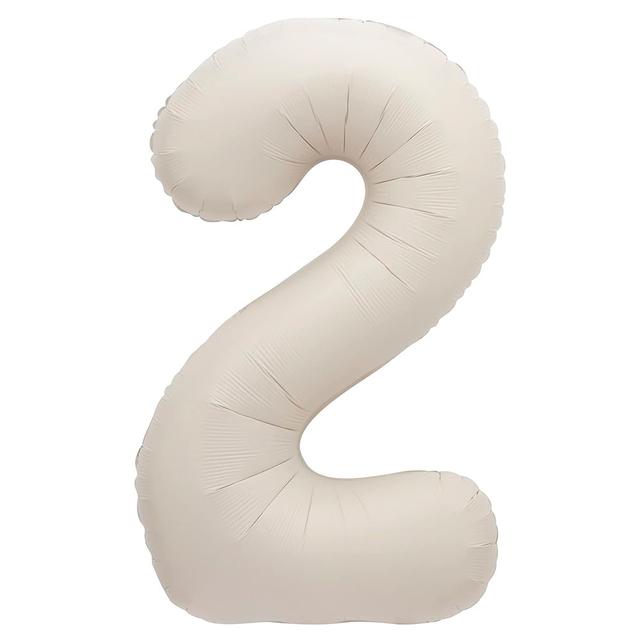 Unique - Number 2 Foil Balloon - Matte Nude - 86 cm