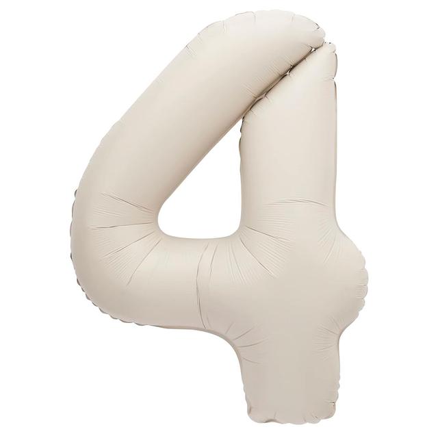 Unique - Number 4 Foil Balloon - Matte Nude - 86 cm