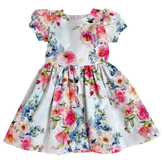 Petite Lamb - Floral Couture Dress - Pink/White