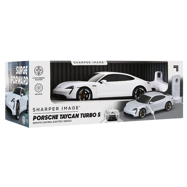 Sharper Image - Porsche Taycan Turbo S RC Electric Car - White